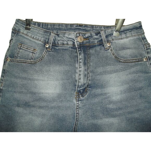 Leisure Lifes Shorts 32 x 9"inseam Bermuda High Rise rolled cuff jean denim XL - Picture 3 of 6